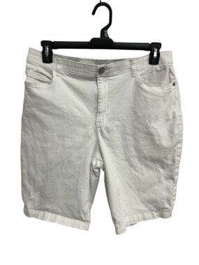 Gloria Vanderbilt 16 White Mid-Rise Bermuda Shorts Minimalist Clean Girl